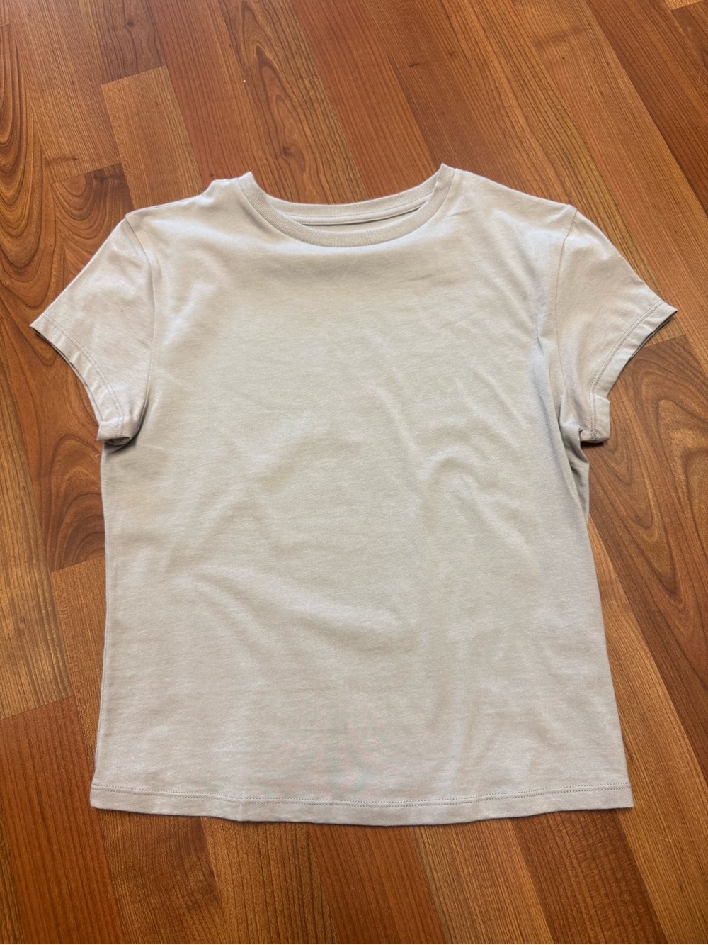 Light Gray Basic Crew Neck Tee